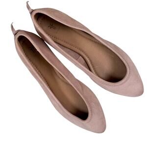 Frye Women's Regina Leather Pointed Toes Taupe Ballet Flats Size 8